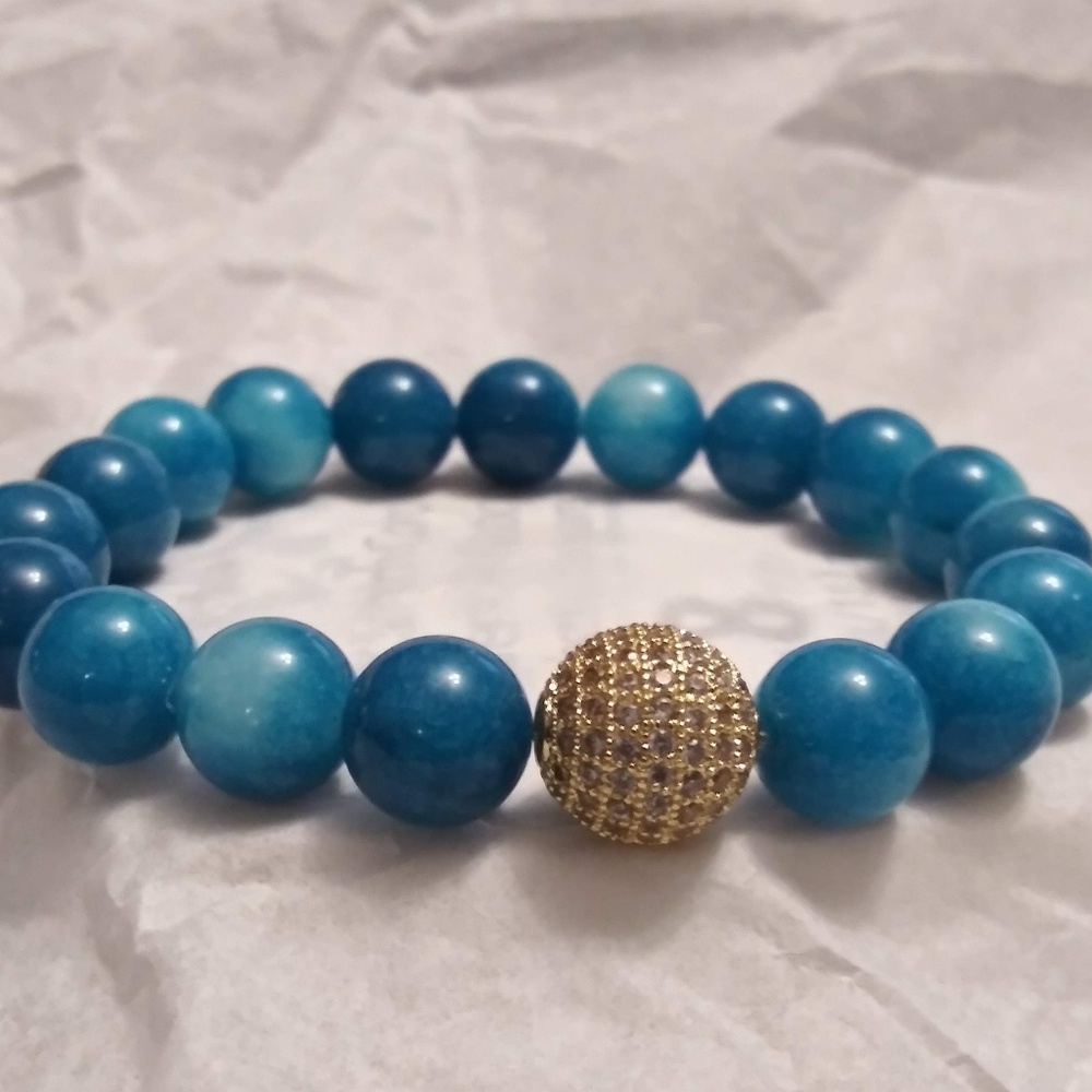 Agate Round Pave Men Bracelet